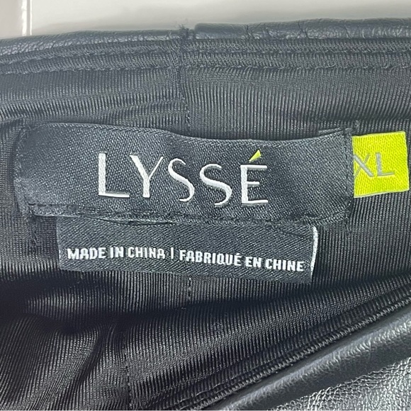 Lysse Faux Vegan Leather High Rise Black Pull On Leggings Women's Size XL - Picture 9 of 12